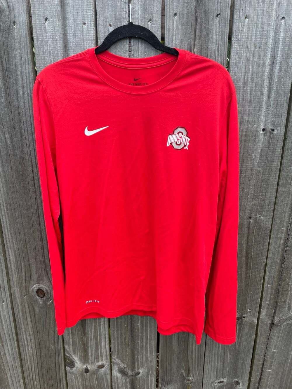 Nike Ohio State Buckeyes Dri-FIT Long Sleeve T-Shirt Red Size M